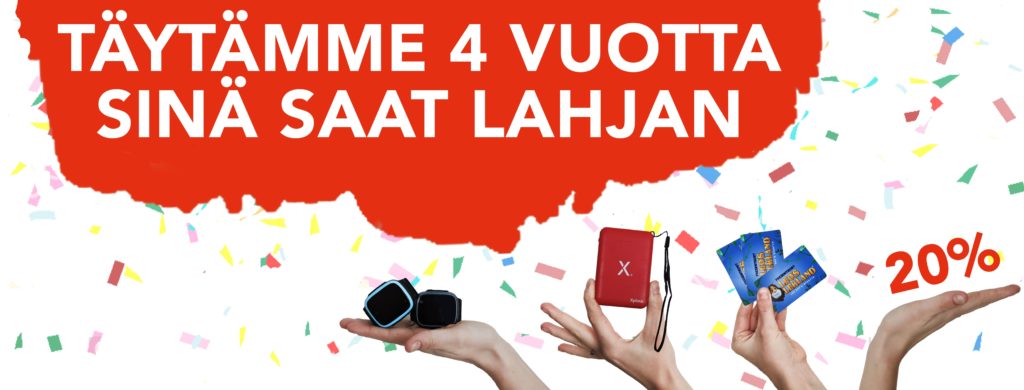 Xplora täyttää 4 vuotta, sinä saat lahjan.