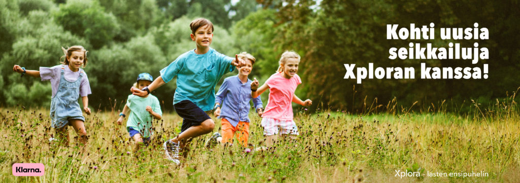 Kohti uusia seikkailuja Xploran kanssa! Lapset juoksevat niityllä.